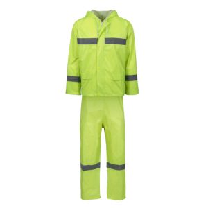 Rubberised Hi Viz Reflective Rain Suit
